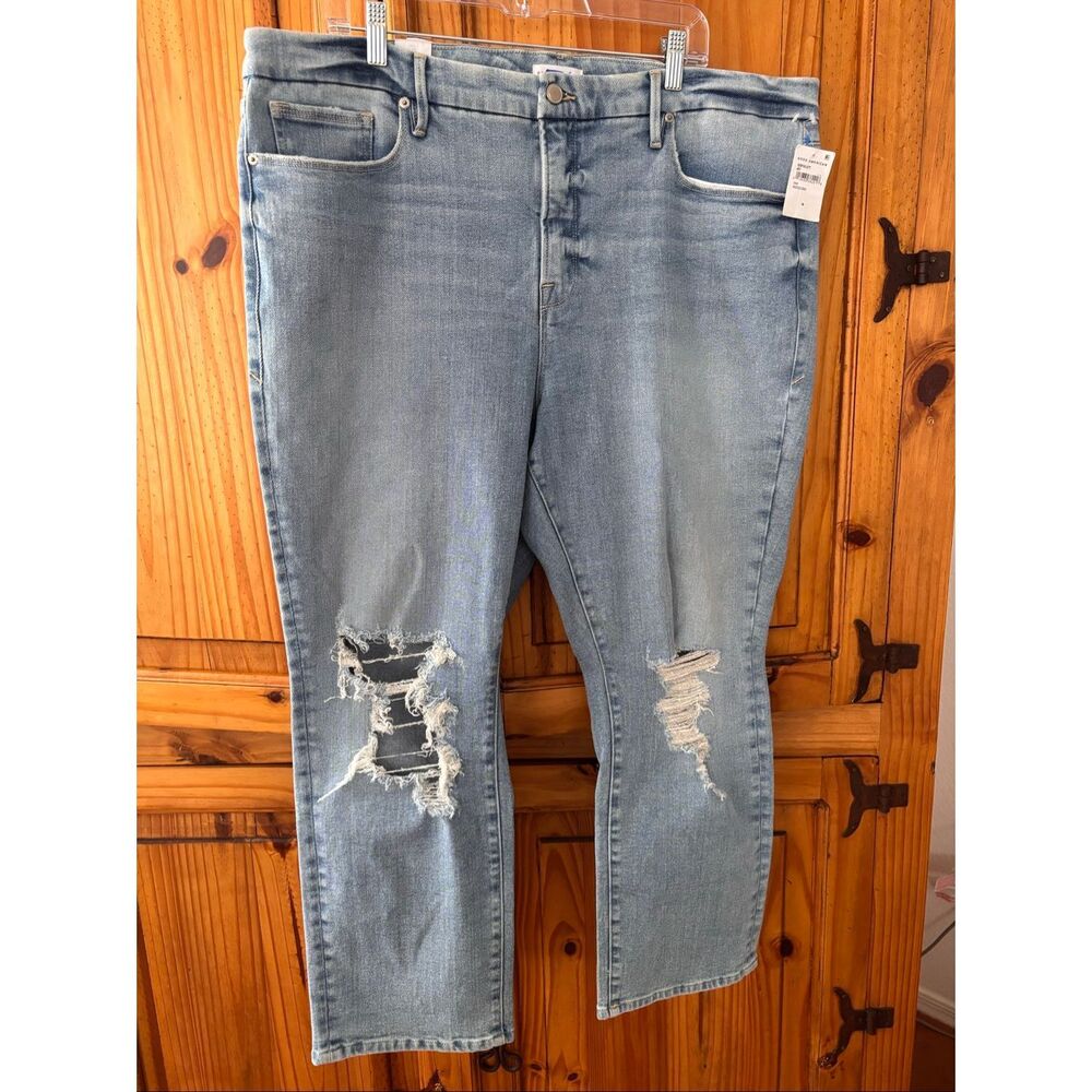 NWT Good American Distressed Jeans